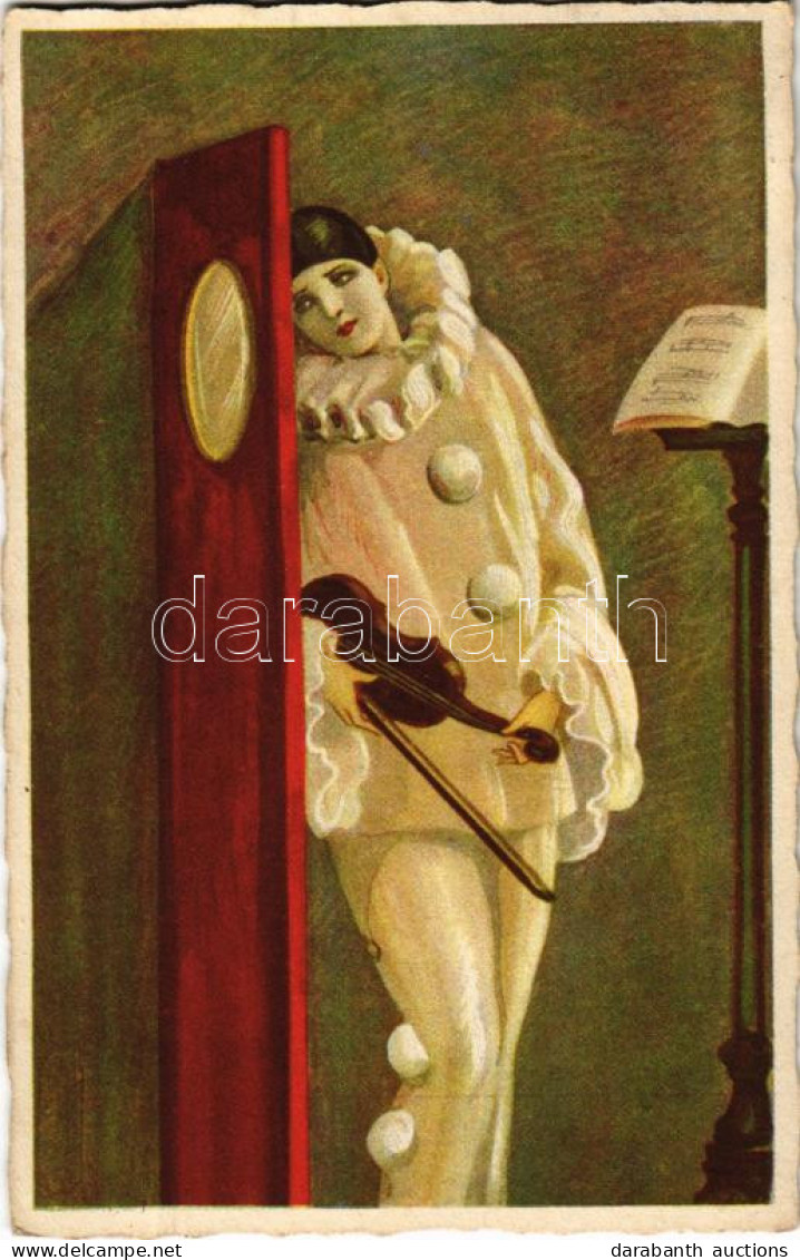 T2 1927 Bohóc, Olasz Művészlap / Clown, Italian Art Postcard. Degami 895. - Non Classés