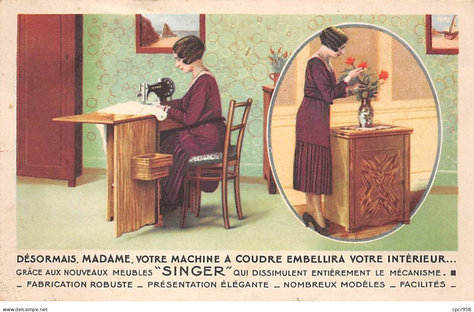 PUBLICITE - SAN65017 - Votre Machine à Coudre Embellira Votre Intérieur - Singer - Publicité