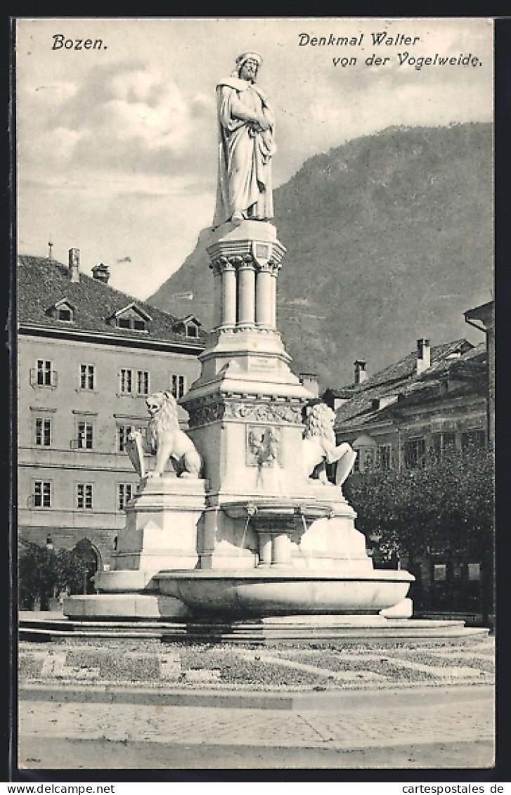 Cartolina Bozen, Denkmal Walter Von Der Vogelweide  - Bolzano