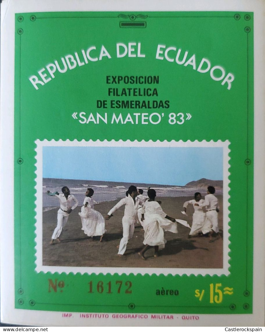 OH) 1983 ECUADOR, SAN MATEO, 1983 ESMERALDAS - EMERALDS, LA MARIMBA . FOLKLORE - CULTURE, TRADITIONAL COSTUMES, XF - Equateur