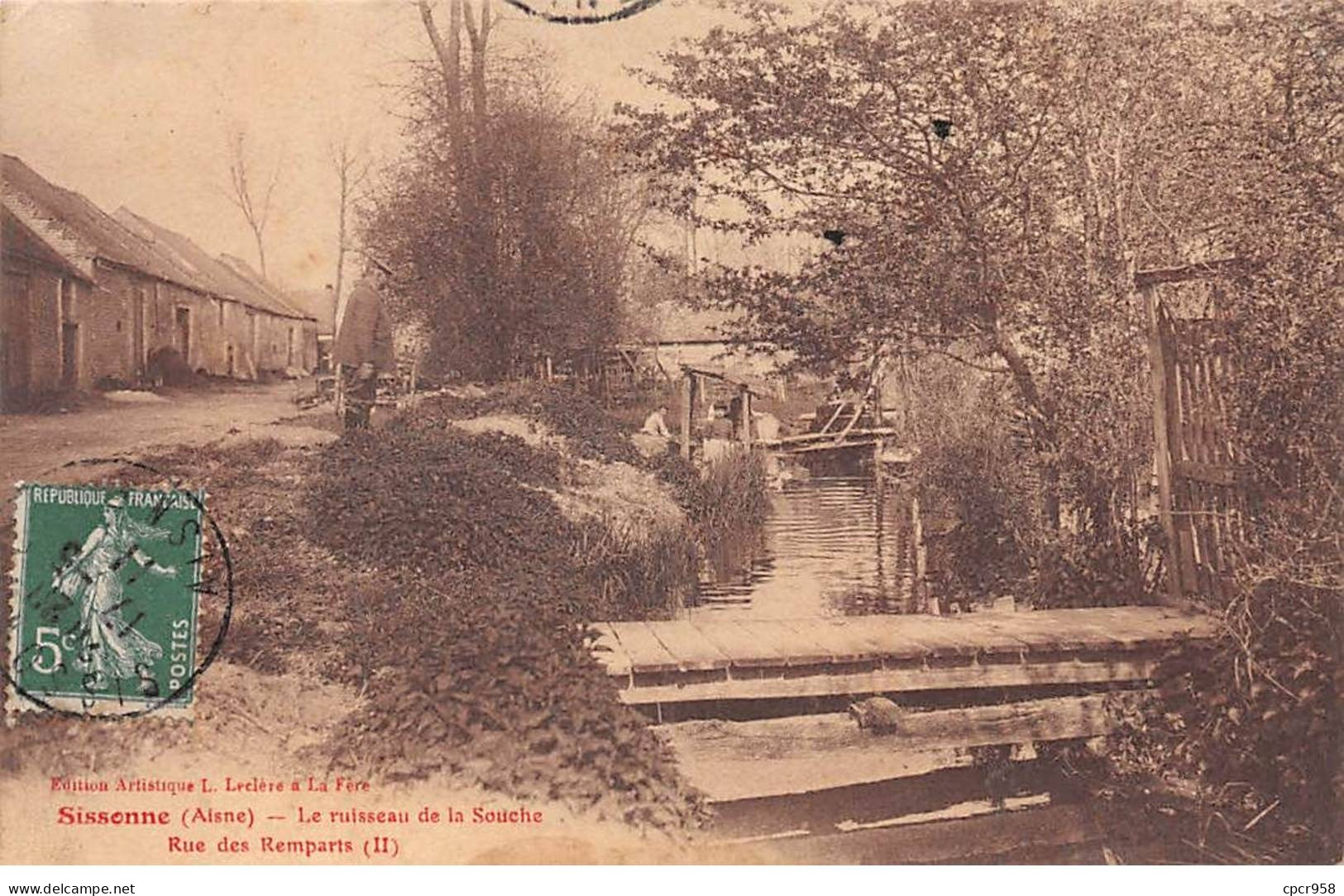 02 - SISSONNE - SAN65129 - Le Ruisseau De La Souche - Rue Des Remparts - Sissonne