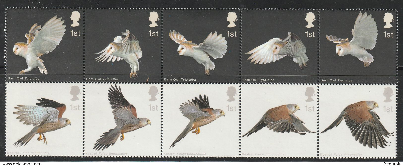 GRANDE BRETAGNE - N°2393/2402 ** (2003) Faune . Rapaces - Unused Stamps