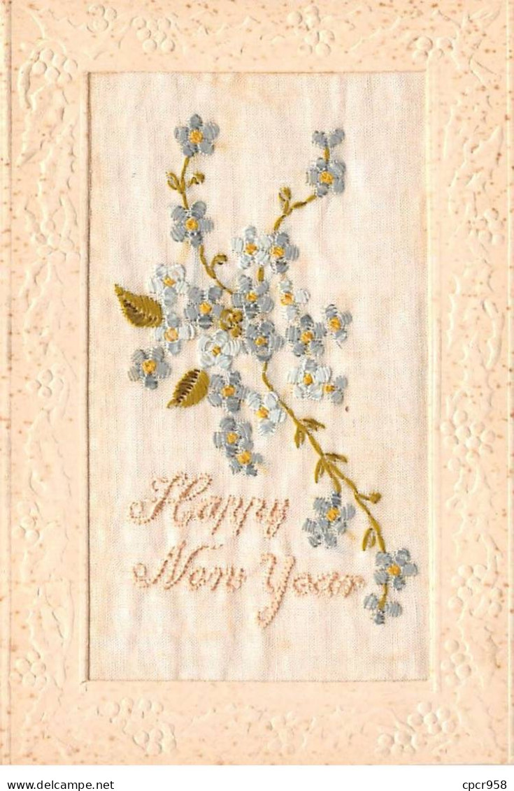 Fantaisie - N°89223 - Brodées - Happy New Year - Myosotis - Embroidered