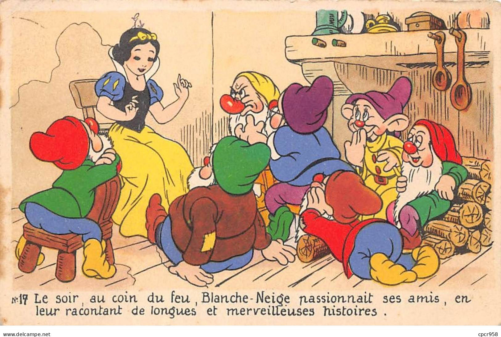 Disney - N°89228 - Blanche-Neige N°19 - Le Soir, Au Coin Du Feu ... Merveilleuses Histoires - Disneyland