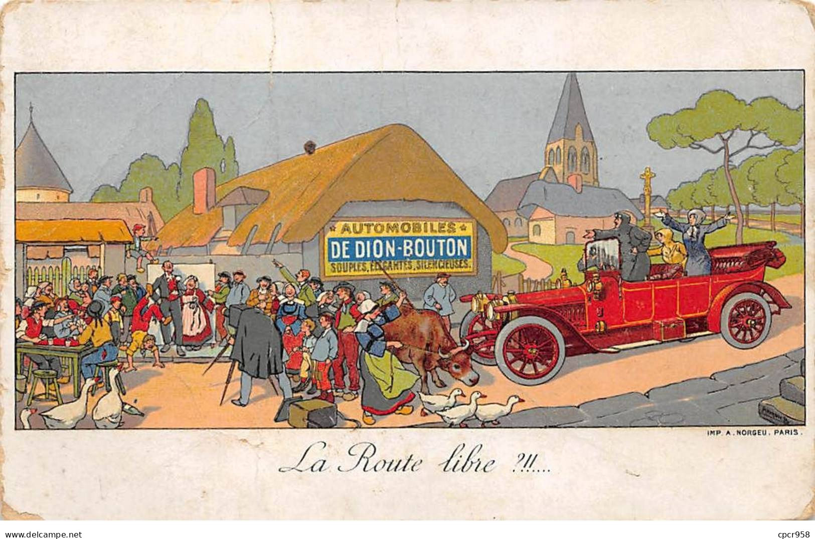 Automobile - N°89138 - La Route Libre - Carte Publicitaire Automobile De Dion-Bouton - Voitures De Tourisme