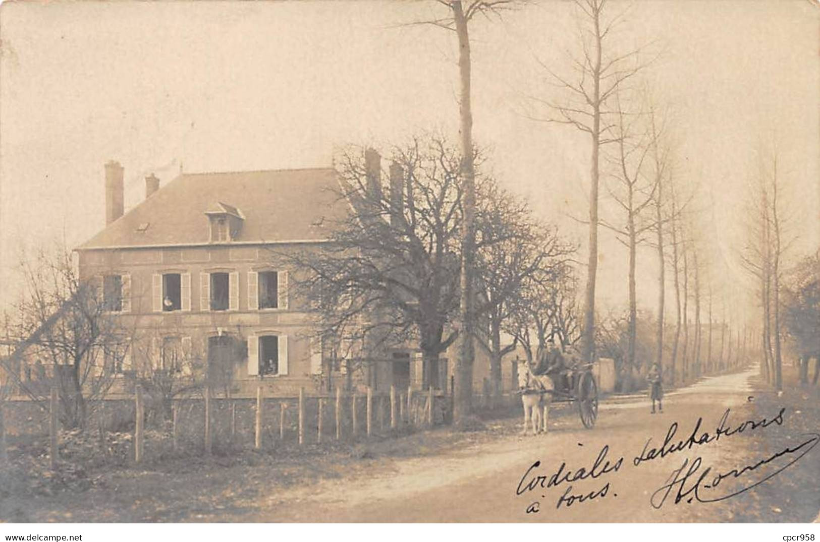 55 - N°89496 - ESTERNAY - Calèche Sur Une Route Près D'une Maison - Carte Photo - Autres & Non Classés