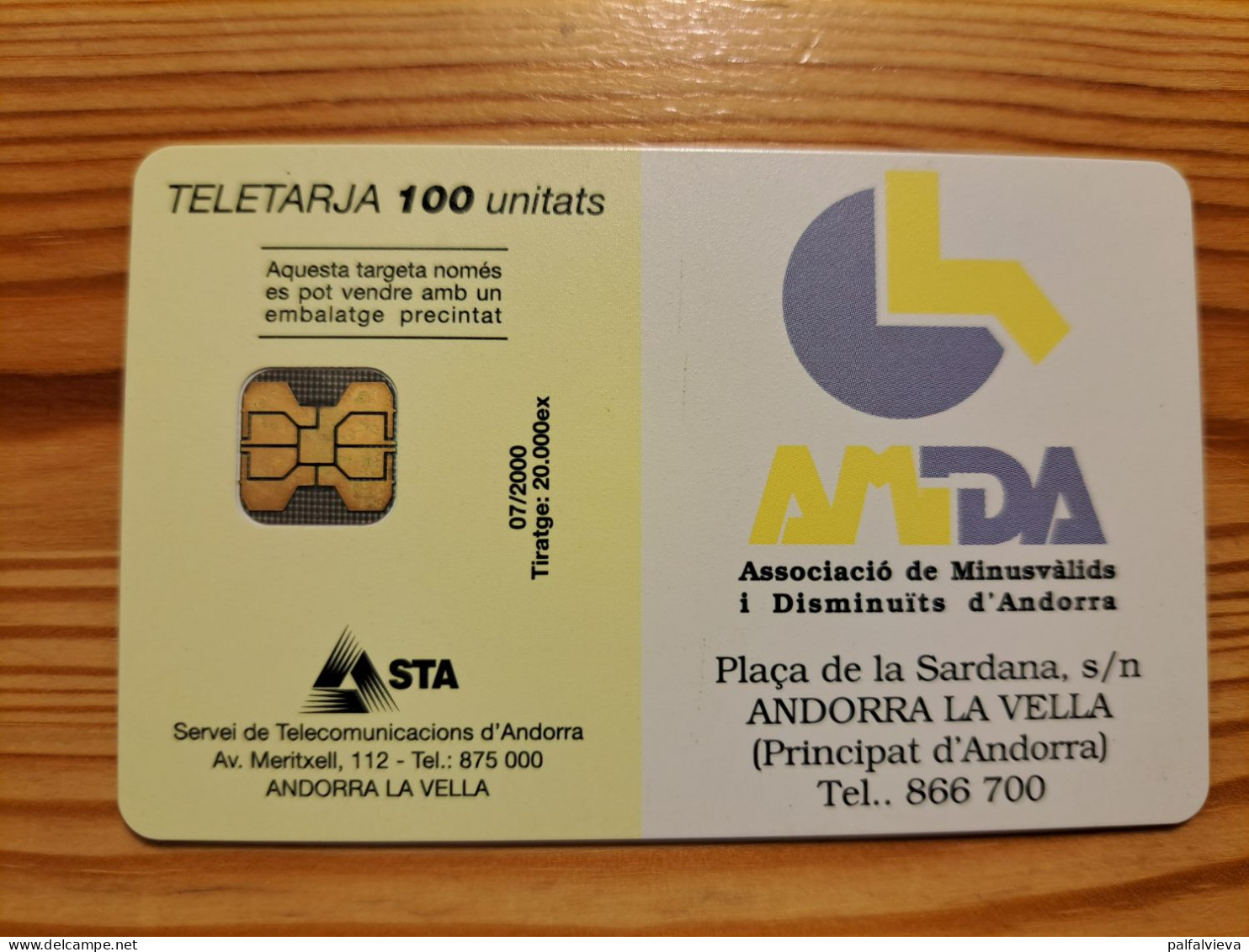 Phonecard Andorra - AMDA - Andorre