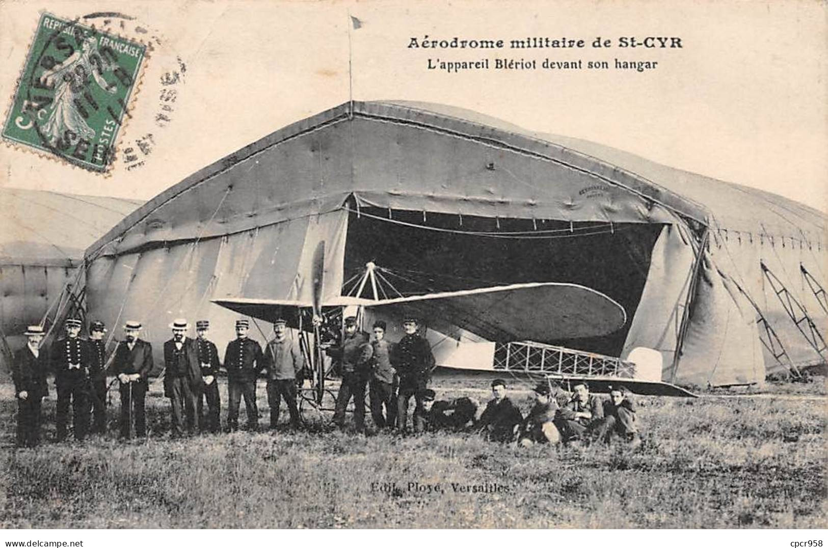 78 - SAINT CYR - SAN67455 - Aérodrome Militaire - L'appareil Blériot Devant Son Hangar - Pli - St. Cyr L'Ecole