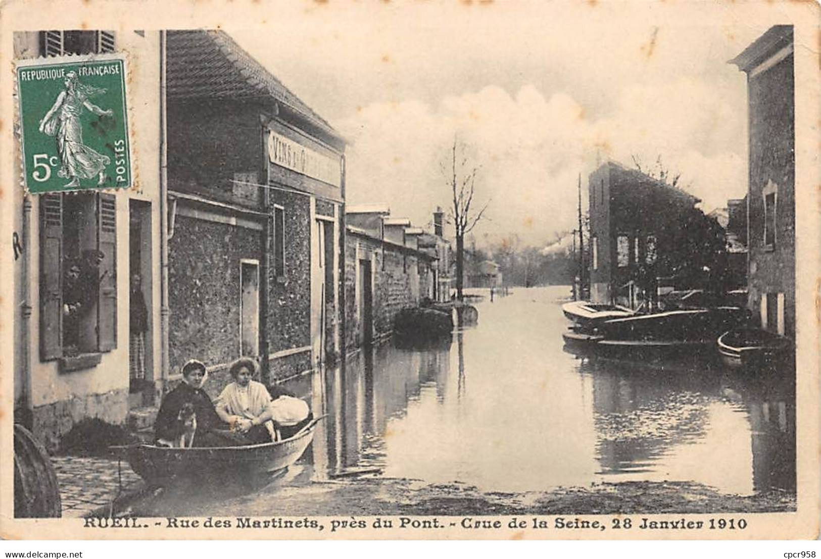 92 - RUEIL - SAN67642 - Rue Des Martinets Près Du Pont - Crue De La Seine 28 Janvier 1910 - Rueil Malmaison