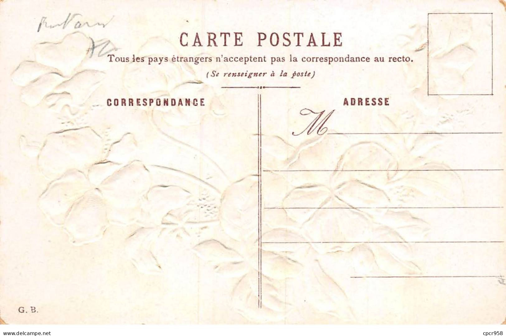 Fantaisies - N°88420 - Souvenir Affectueux - Pensées - Carte Gaufrée - Other & Unclassified