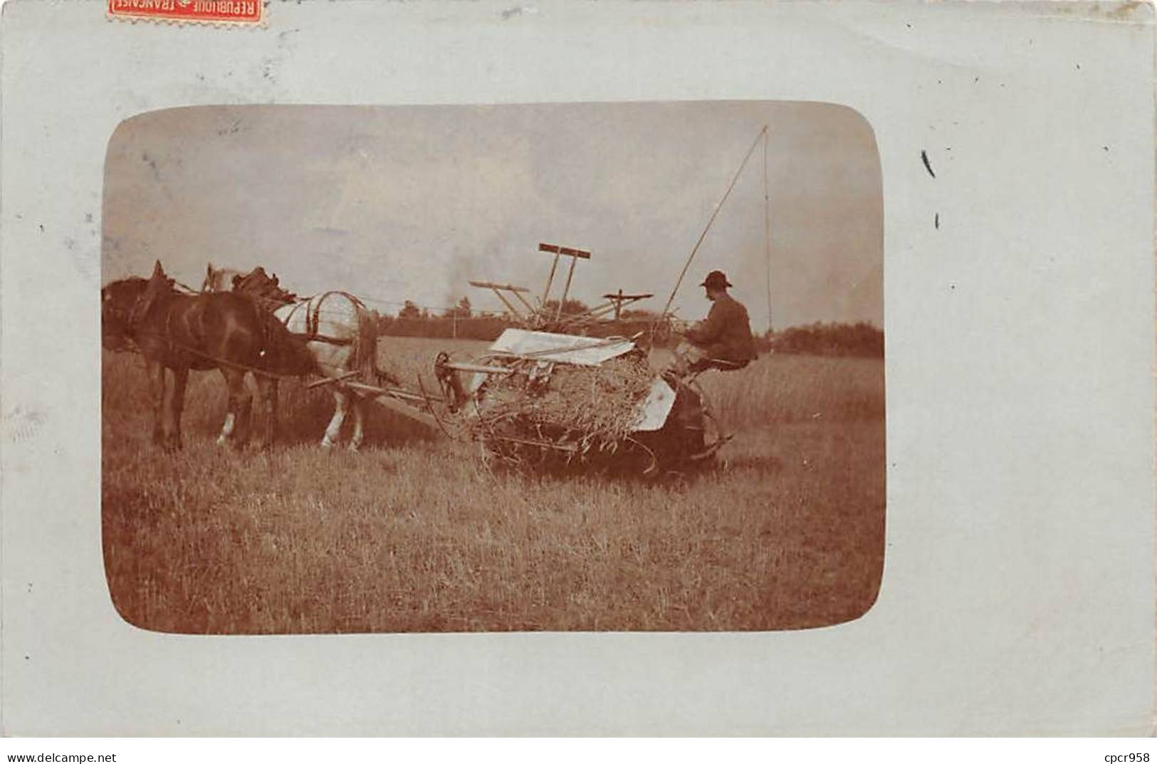 28 - N°90388 - Homme Sur Une Machine Ramassant Le Foin Tirée Par Des Chevaux - Carte Photo - Autres & Non Classés