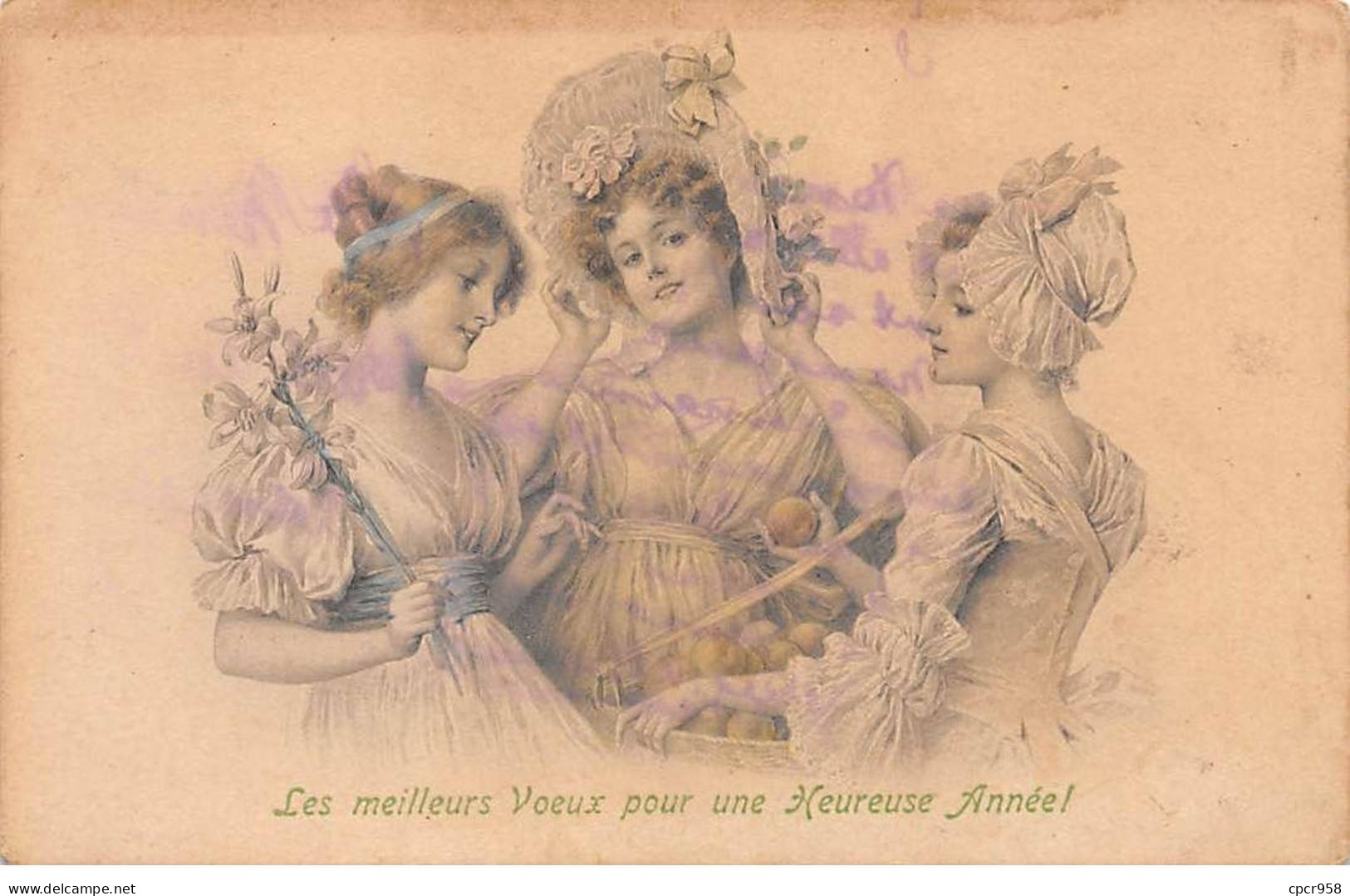 Nouvel An - N°90274 - M.M. Vienne N°255 - Les Meilleurs Voeux Pour Une Heureuse Année - Trois Jeunes Femmes - New Year