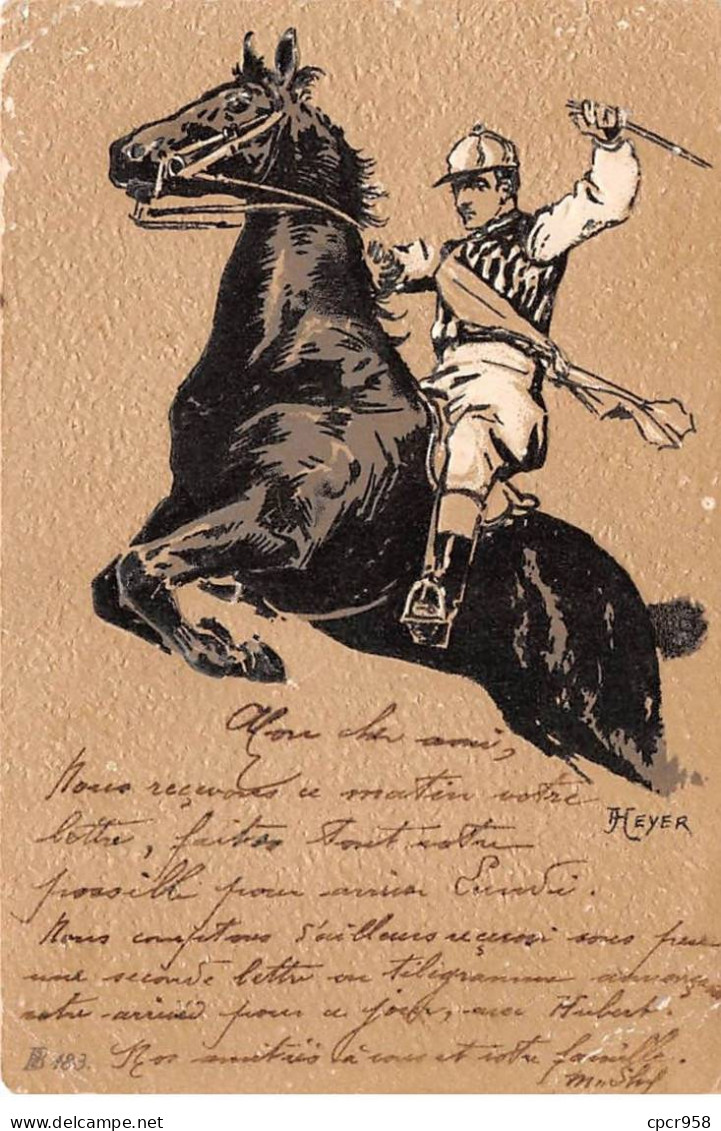 Fantaisie - N°90103 - Heyer - Jockey Sur Son Cheval - Carte Gaufrée - Other & Unclassified