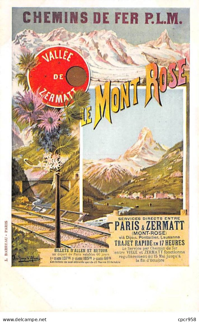 Publicité - N°90021 - Chemins De Fer P.L.M. - Le Mont Rose - Publicité