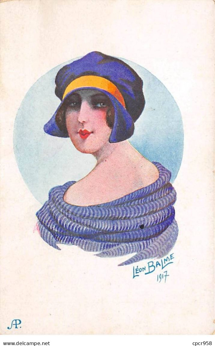 Illustrateur - N°89860 - Léon Balme - Jeune Femme Au Cheveux Court Portant Un Chapeau - Autres & Non Classés