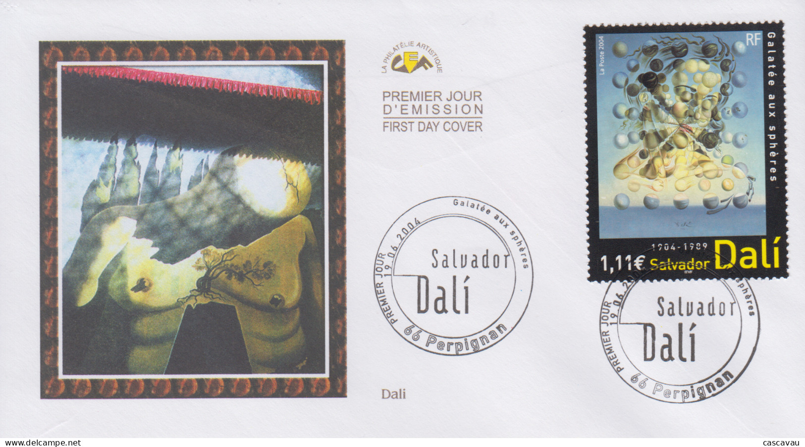 Enveloppe   FDC   1er  Jour   FRANCE   Oeuvre  De   Salvador   DALI    2004 - 2000-2009