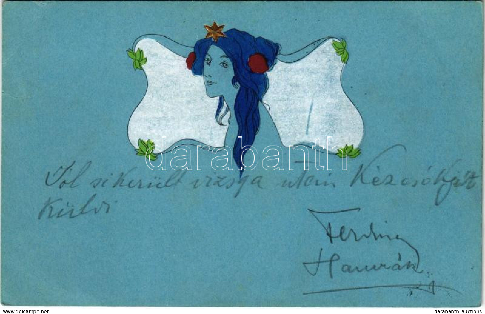 T2/T3 1903 Szecessziós Hölgy / Art Nouveau Lady (EK) - Unclassified