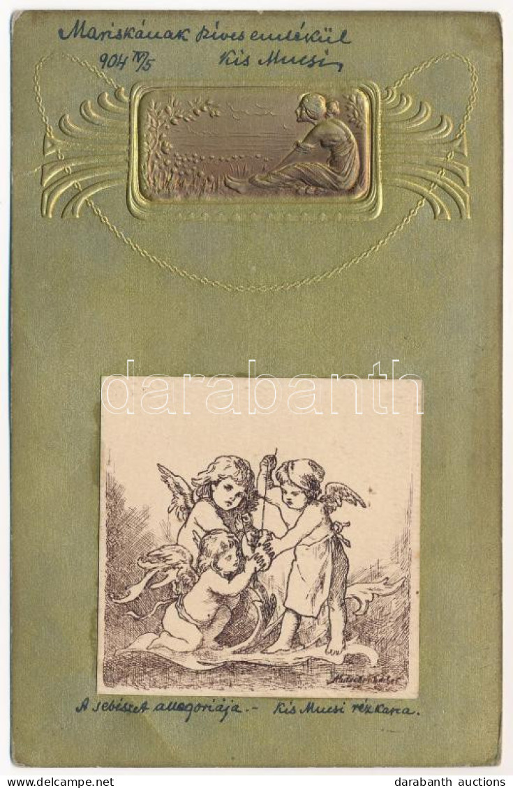 * T2/T3 1904 Arany Dombornyomott Szecessziós Művészlap / Art Nouveau Embossed Golden Art Postcard (EB) - Sin Clasificación