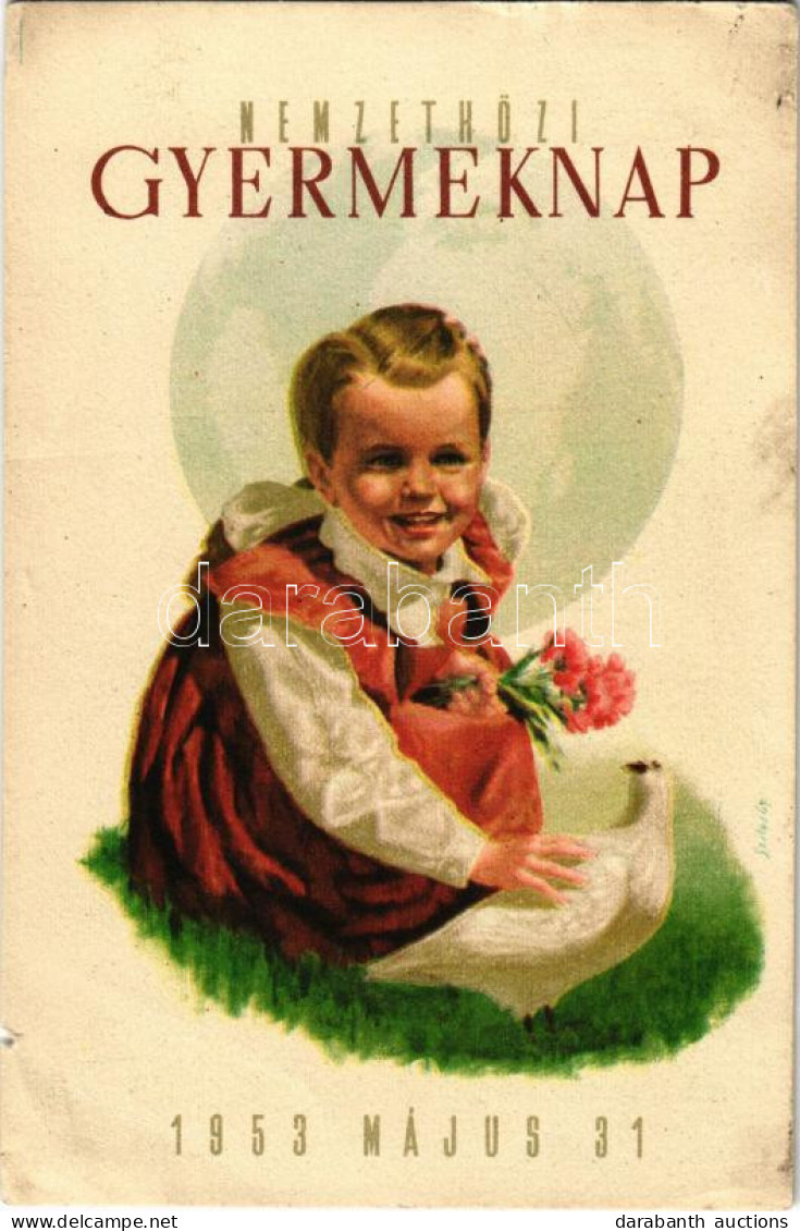 ** T3 1953 Nemzetközi Gyermeknap. Kiadja A Magyar Nők Demokratikus Szövetsége / International Children's Day Propaganda  - Non Classés