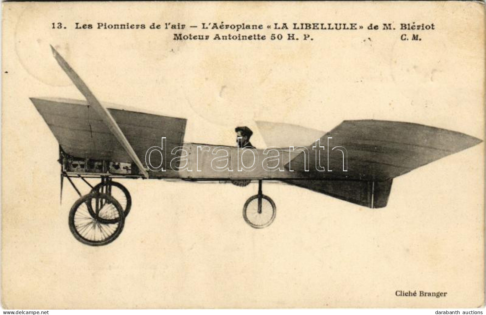 T2 1908 Les Pionniers De L'air, L'Aéroplane "La Libellule" De M. Blériot, Moteur Antoinette 50 H.P. / Hátoldalon Kézdi-K - Non Classés