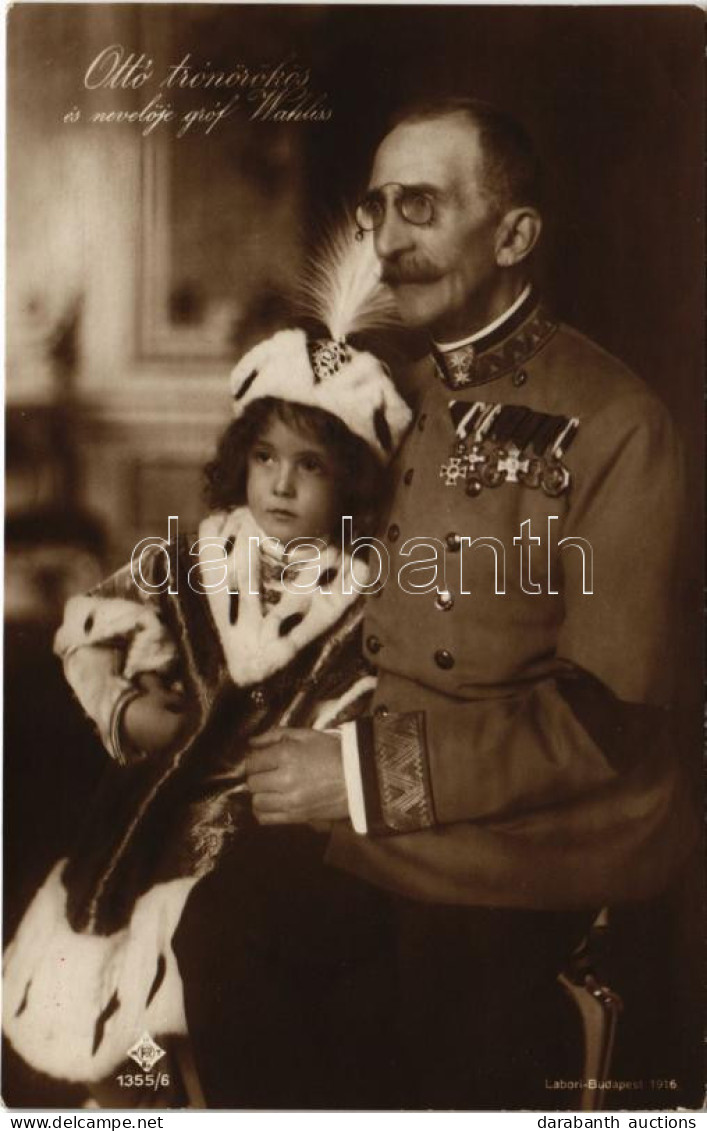 ** T1/T2 Ottó A Trónörökös és Nevelője Gróf Wahliss / Otto Von Habsburg And His Teacher - Non Classés