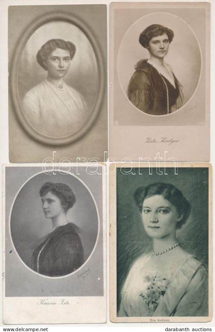 ** Zita Királyné / Zita Of Bourbon-Parma - 4 Db Régi Képeslap / 4 Pre-1945 Postcards - Non Classés