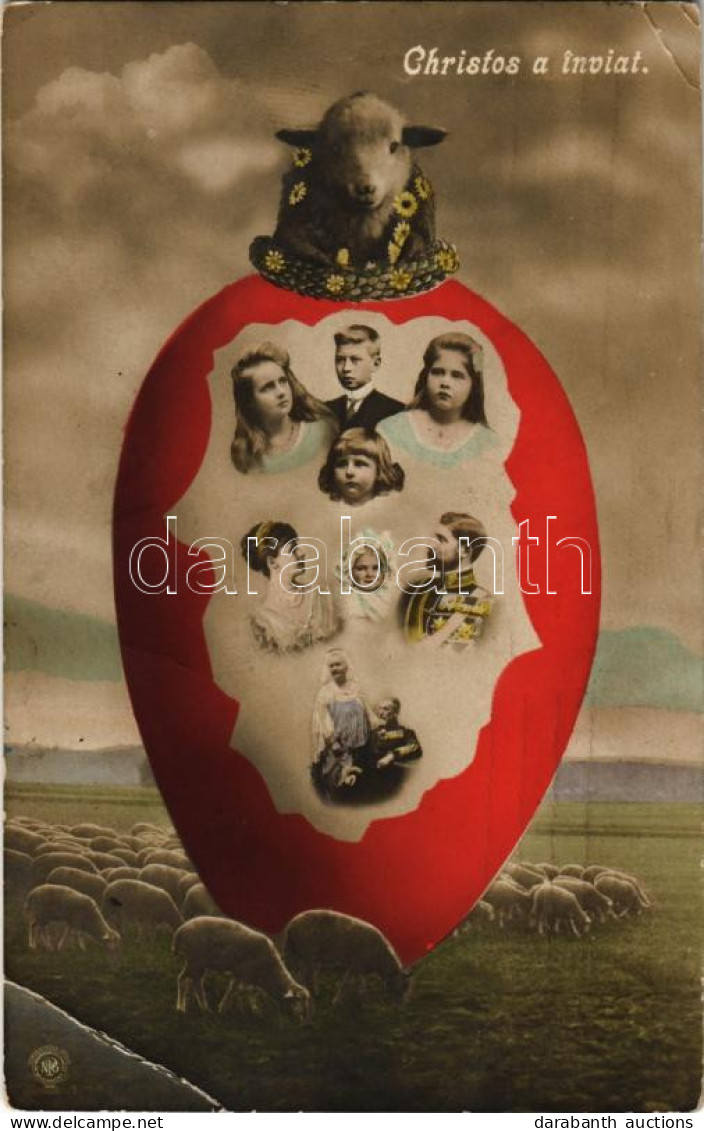 T3 1910 Christos A Inviat / Easter Greetings With Romanian Royal Family, Ferdinand I Of Romania And Marie (EB) - Unclassified