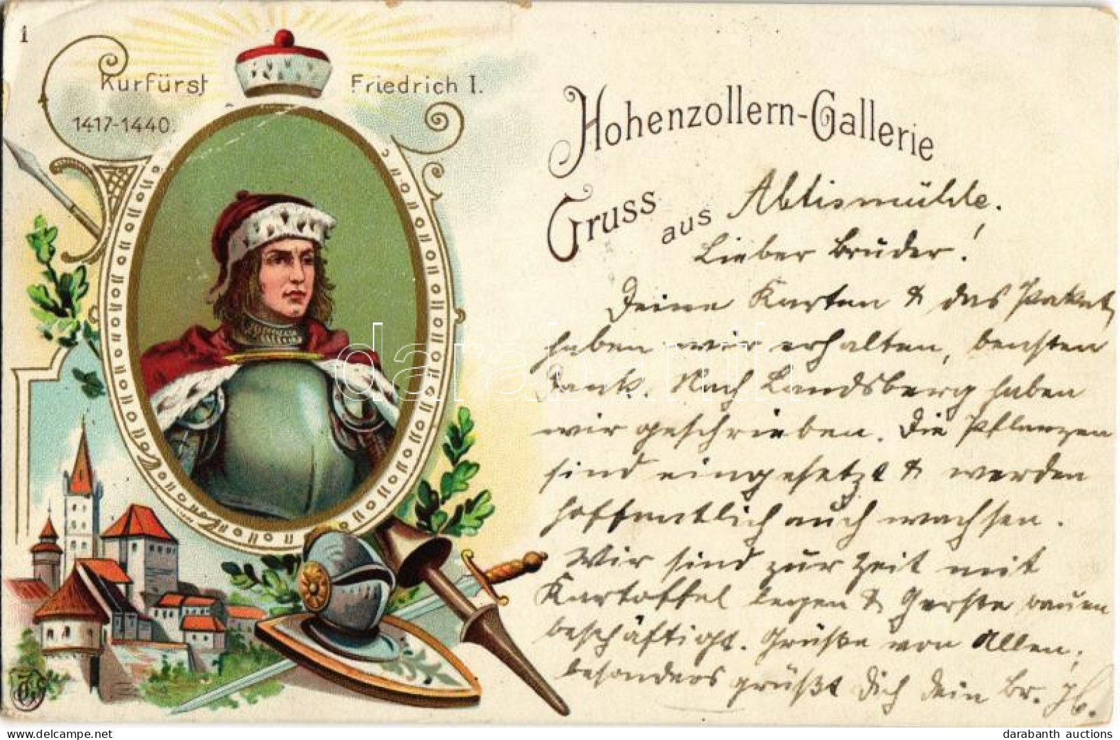 T3 1902 Kurfürst Friedrich I. (Brandenburg) 1417-1440. Hohenzollern-Gallerie. Verlag Von Julius Goldiner / Frederick I,  - Unclassified