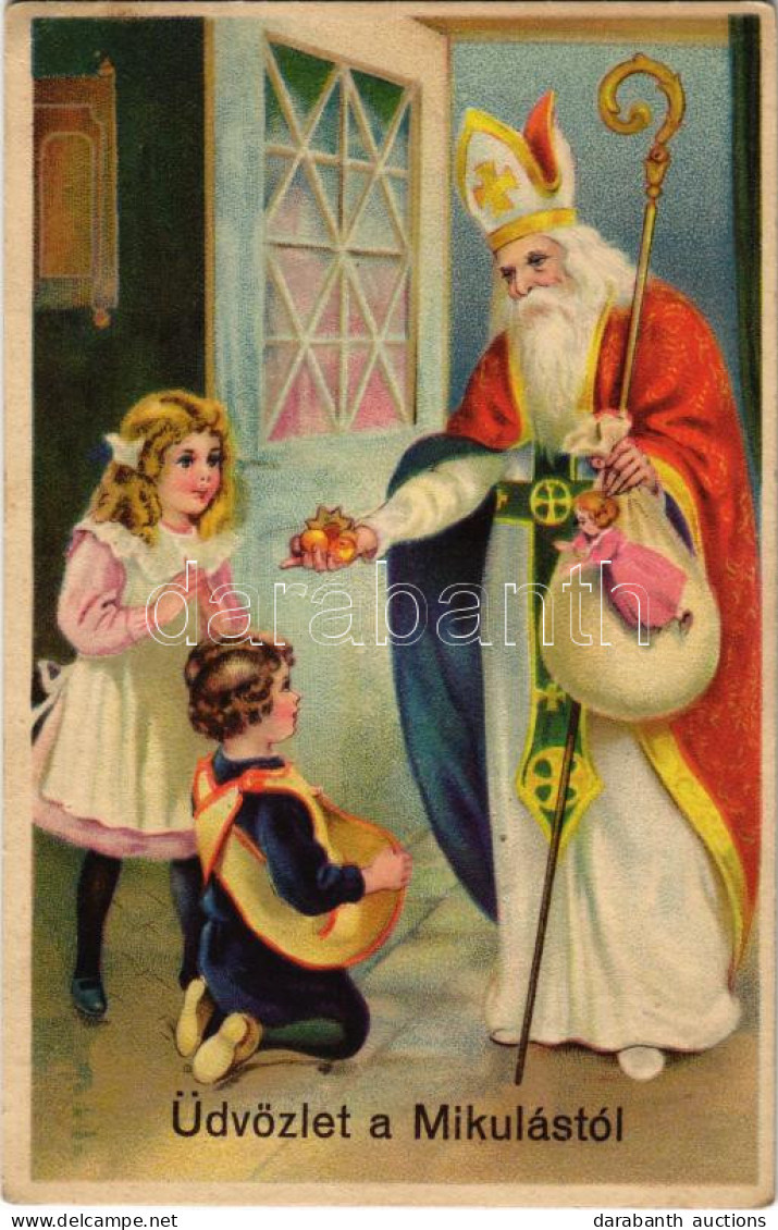 ** T2/T3 Üdvözlet A Mikulástól / Saint Nicholas Greeting, Litho (EK) - Zonder Classificatie