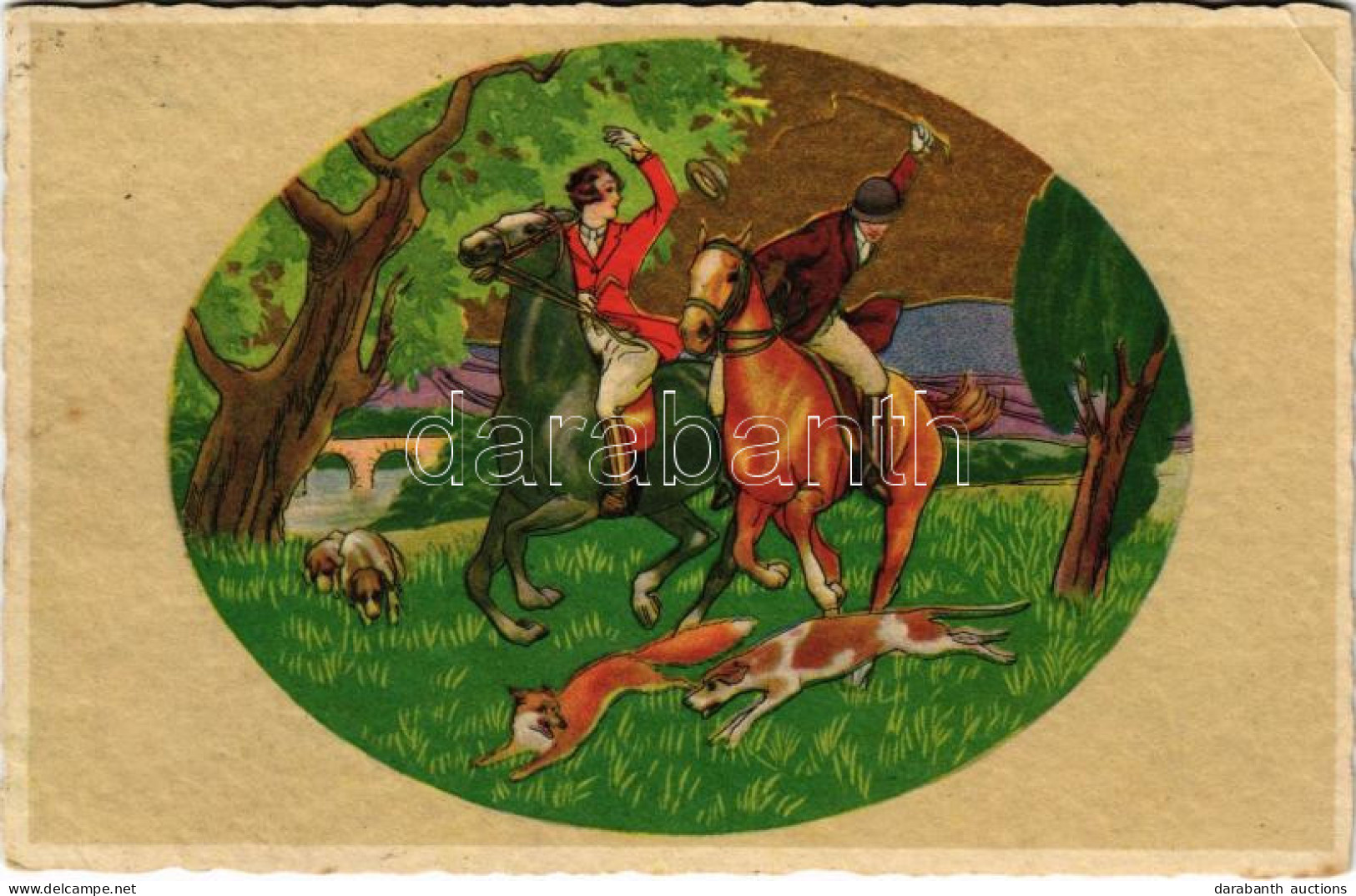 * T2/T3 Rókavadászat. Olasz Művészlap / Fox Hunting, Italian Art Postcard. CCM2604-3. (EK) - Zonder Classificatie