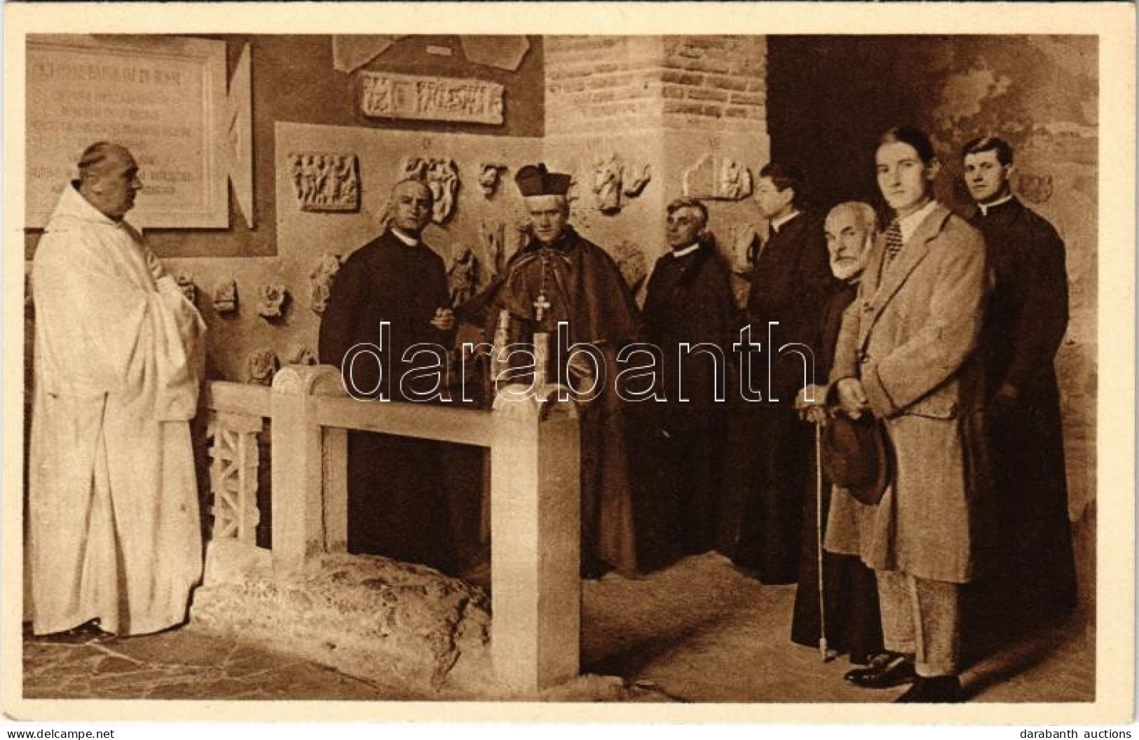 ** T2 His Emin. Card. Archbishop Hayes Of New York Visiting The Preserved Christian Monuments In The "Tricora Cell" Abov - Sin Clasificación