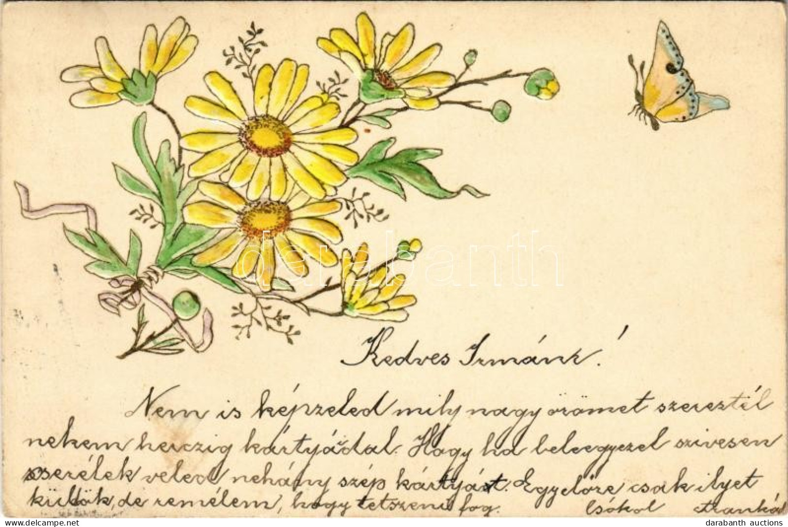 T2 Virágok, Dombornyomott / Flowers, Embossed - Unclassified