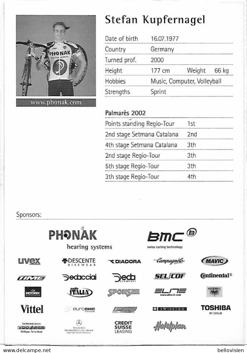 EQUIPE PHONAK - Stefan Kupfernagel - Wielrennen