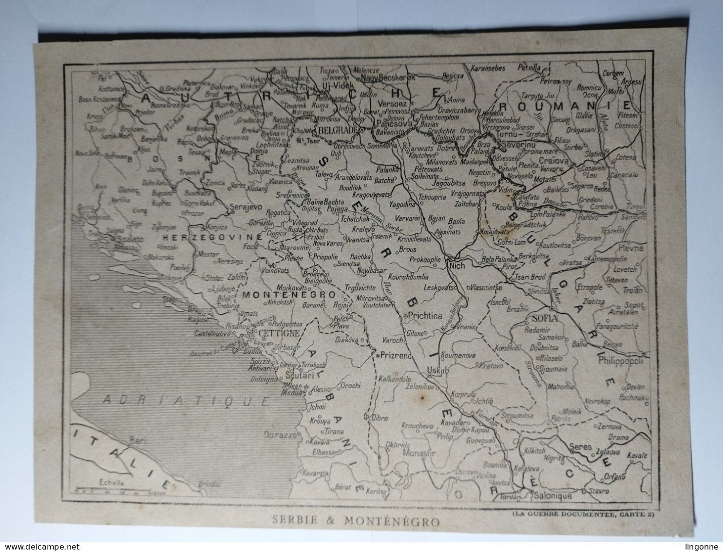 SERBIE & MONTENEGRO Carte La Guerre Documentée Carte 2  - 21 X 28 Cm Env - Mapas Geográficas