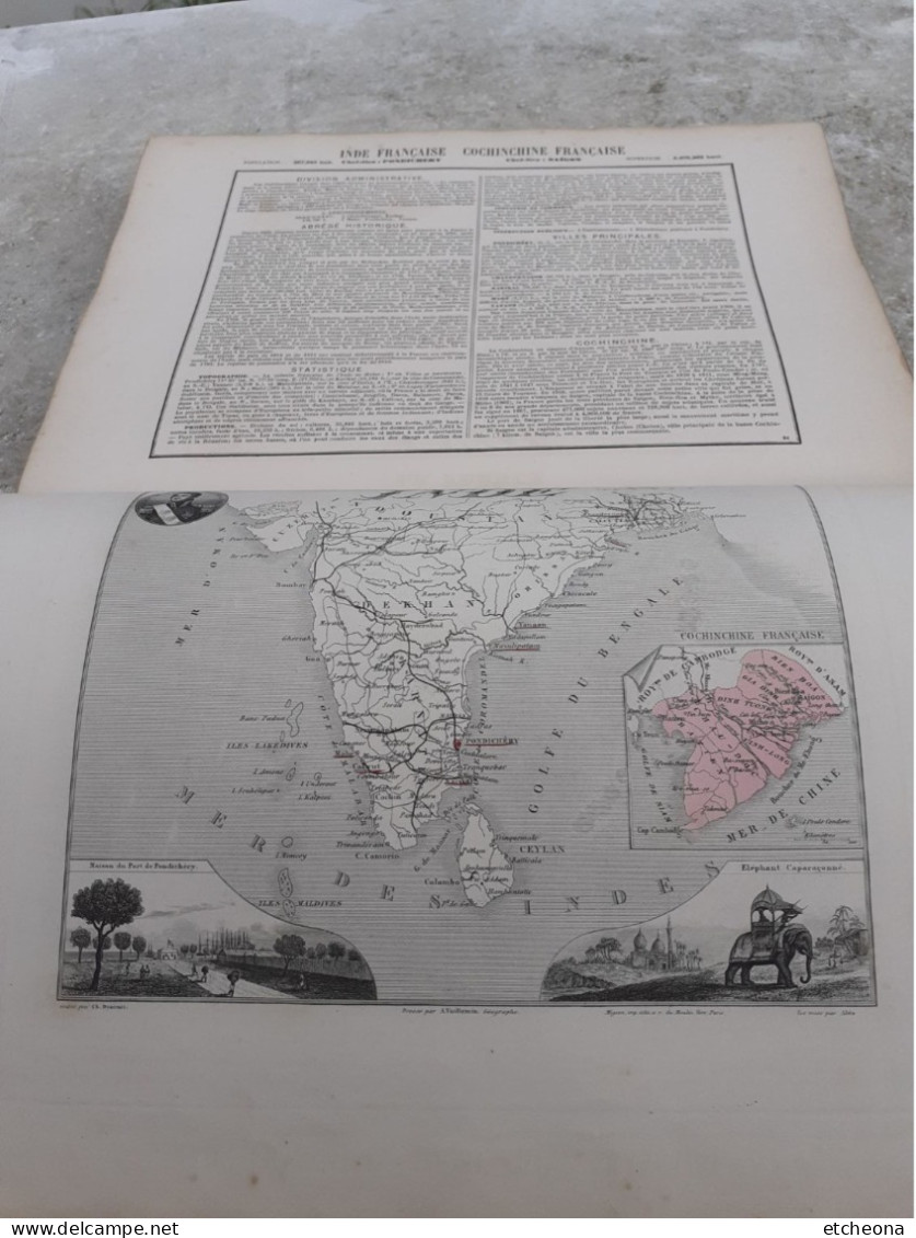 La France et ses colonies Atlas Migeon Illustré avec 105 cartes, ponts et Chaussées, dépot de la Guerre et de la Marine