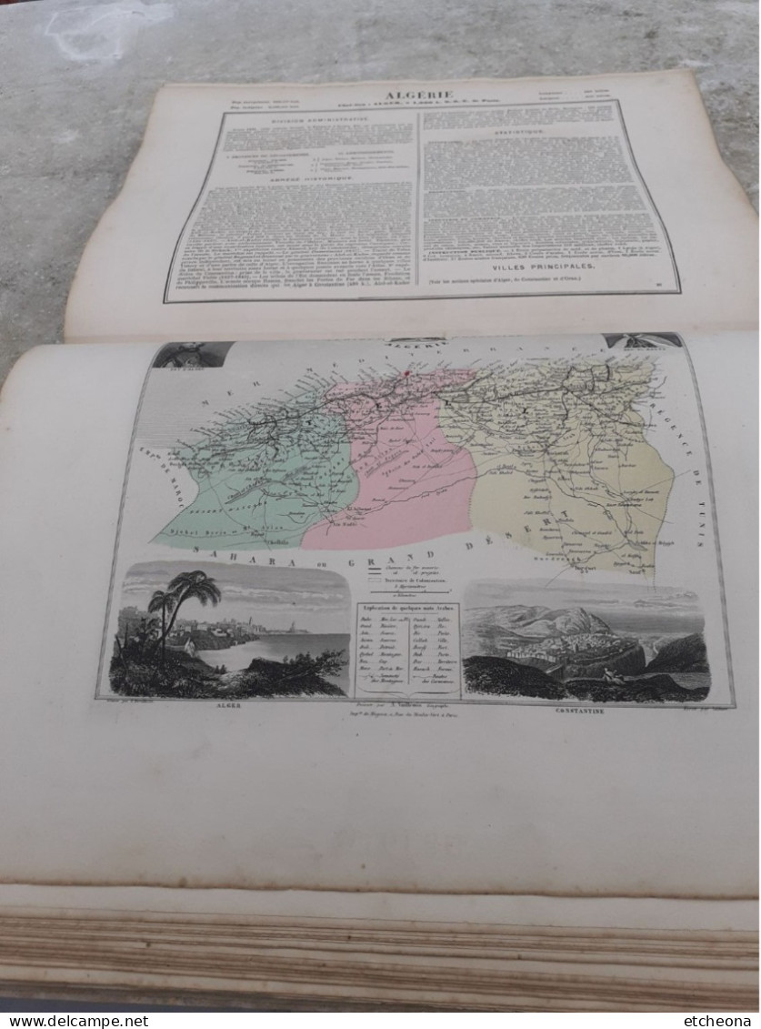 La France et ses colonies Atlas Migeon Illustré avec 105 cartes, ponts et Chaussées, dépot de la Guerre et de la Marine