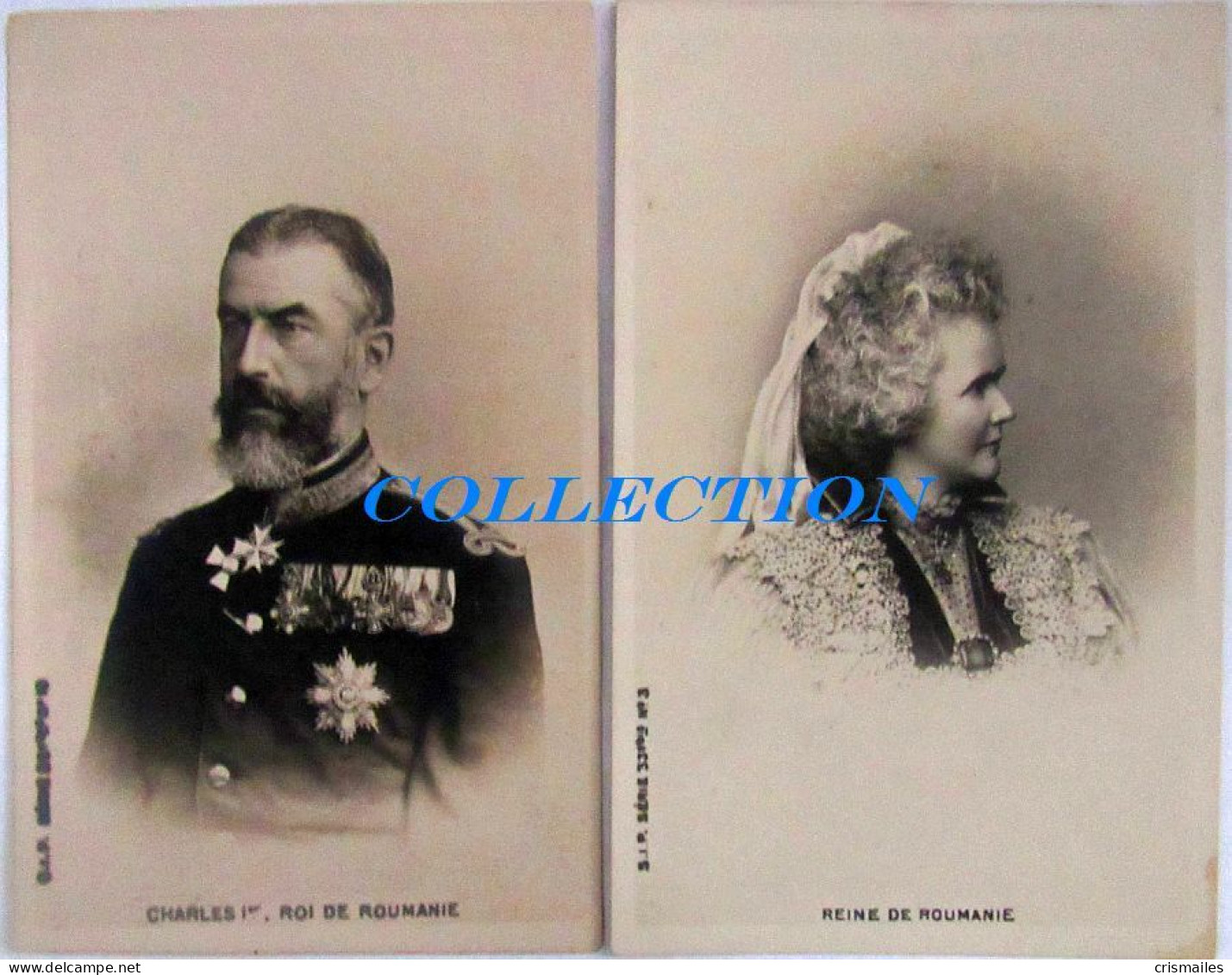 LOT 2 X SINAIA 1900, Regele CAROL Cu Decoratii, Regina ELISABETA, Castel PELES, Clasica Necirculata - Rumänien