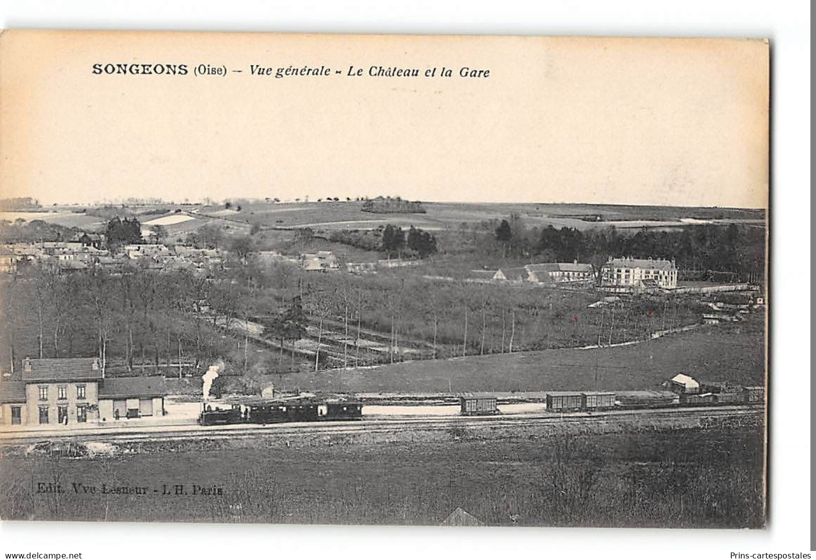 CPA 60 Songeons La Gare Et Le Train Tramway - Songeons