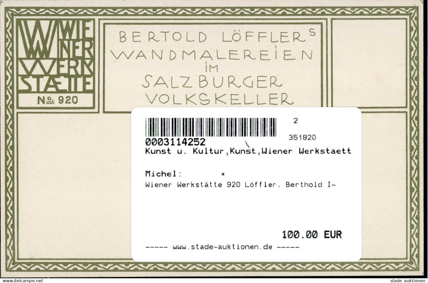 Wiener Werkstätte 920 Löffler, Berthold I- - Wiener Werkstaetten