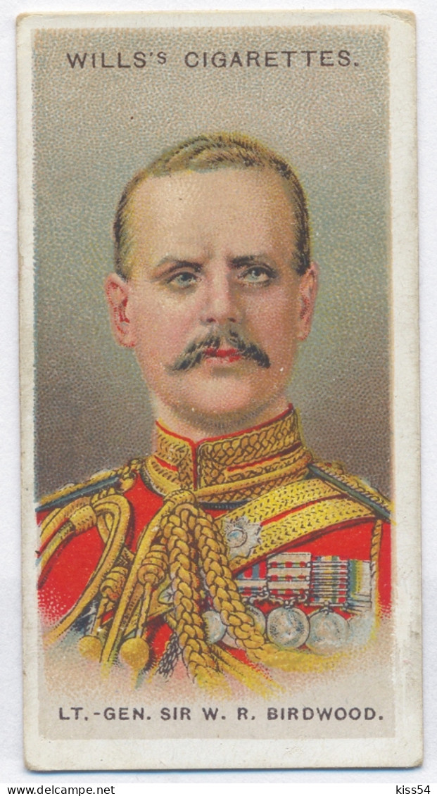 CT 2 - 13 UNITED KINGDOM, Lt. Gen. Sir William Ridell Birdwood, Allied Army Leader - Old Wills's Cigarettes - 68/35 Mm - Wills