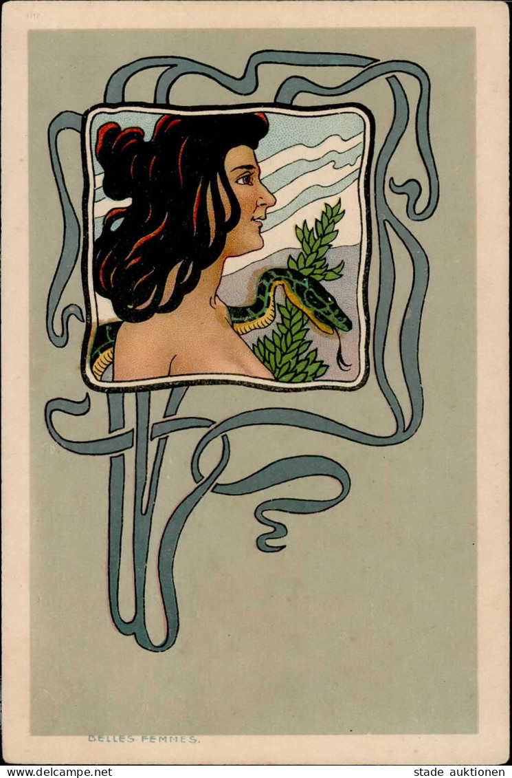Jugendstil Frau Mit Schlange Belles Femmes I-II Art Nouveau - Other & Unclassified