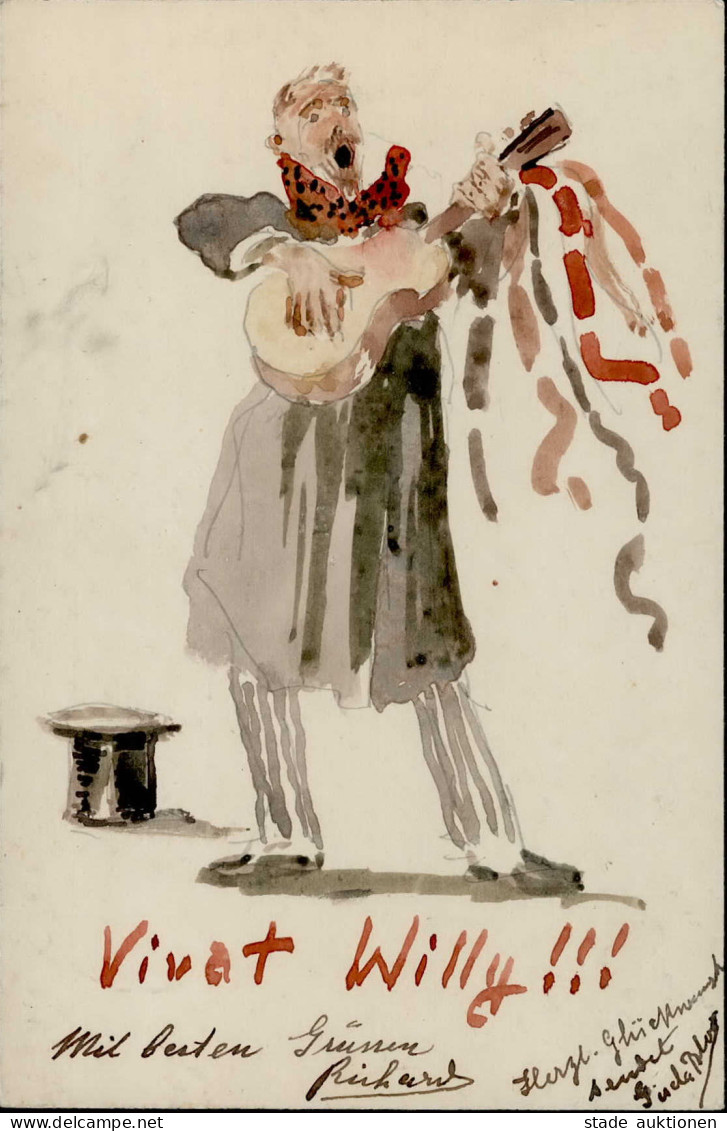 Bloos, Richard (1878-1957) Maler Der Düsseldorfer Schule Original-Handzeichnung Mit Widmung Und UNTERSCHRIFT Von Ihm Und - Other & Unclassified