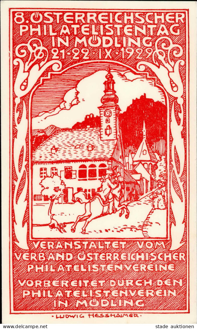 HESSHAIMER LUDWIG - 8. ÖST. PHILATELISTENTAG MÖDLING 1929  (10g-GSK) I - Other & Unclassified