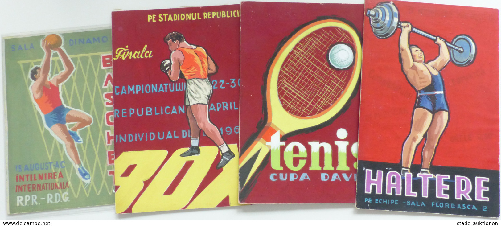 Krommer, Guido Kl. Nachlass Des Künstlers, Ca. 12 Plakatentwürfe Für Sport In Rumänien Unter Ceausescu Und Div. Dokument - Other & Unclassified
