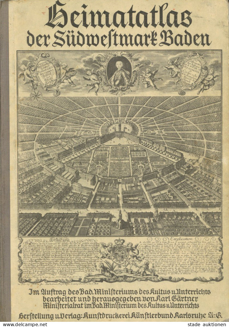 Künstlerbund Karlsruhe Heimatatlas Der Südwestmark Baden 1937, Verlag Künstlerbund Karlsruhe II (Ordnerrücken Leicht Gel - Autres & Non Classés