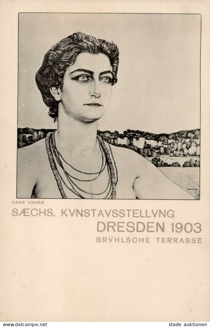 Kunstgeschichte Dresden Unger, Hans Sächsische Kunstausstellung 1903 I-II (rs Klebereste) - Autres & Non Classés