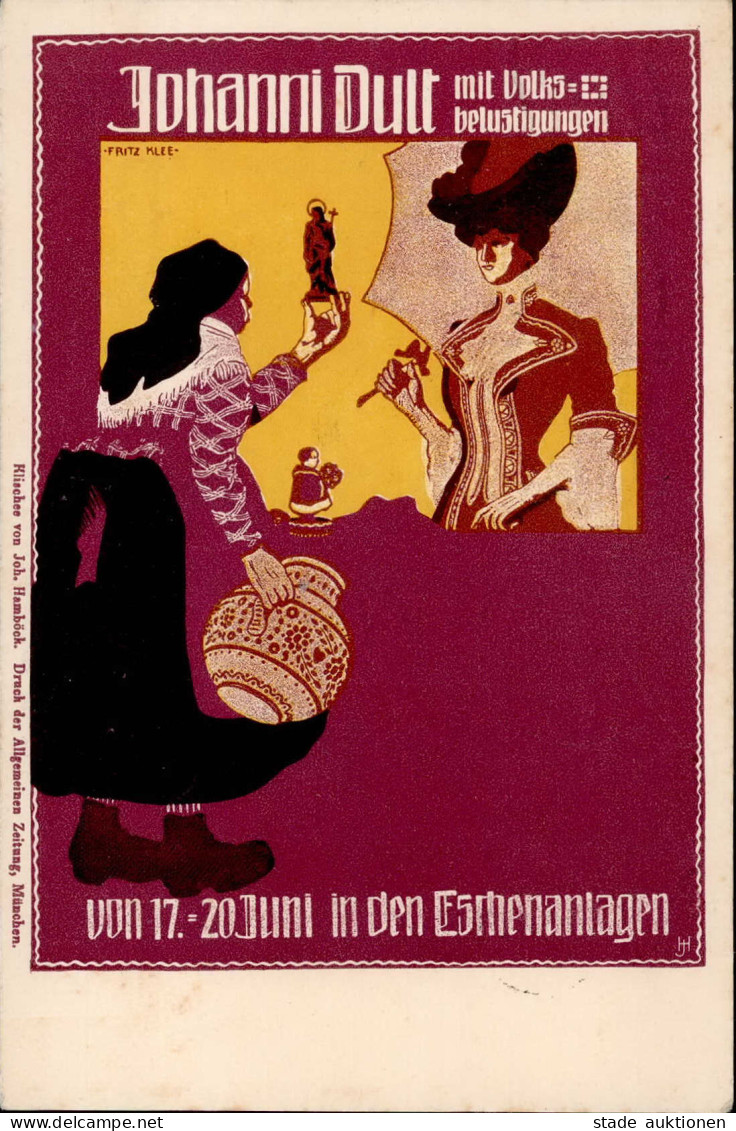Kunstgeschichte München Klee, Fritz Johanni Dult 1905 I-II - Autres & Non Classés