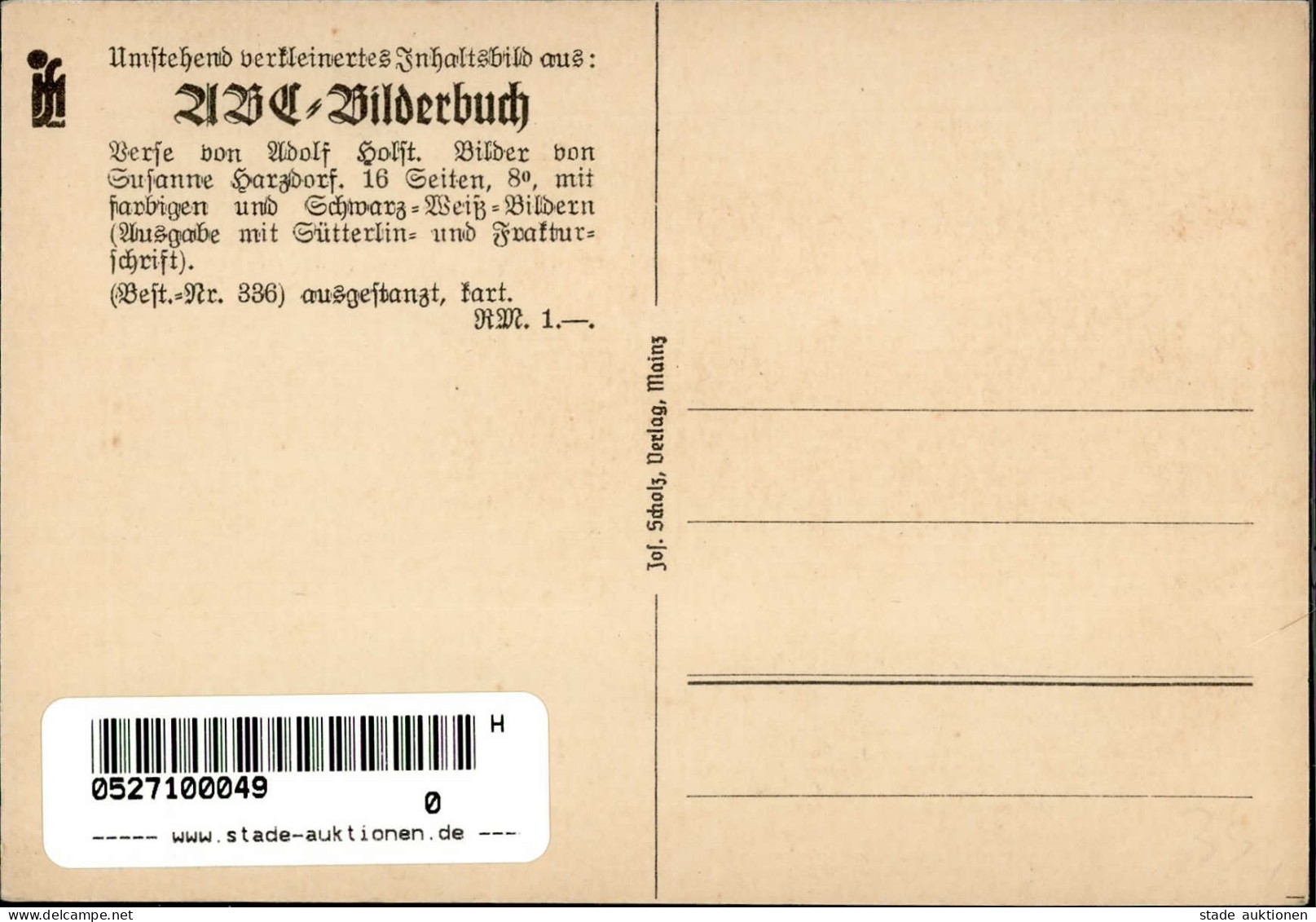 Kunstgeschichte Aus Der Sammlung Von Scholz Kunstler-Bilderbücher I-II (kl. Eckbug) - Ohne Zuordnung