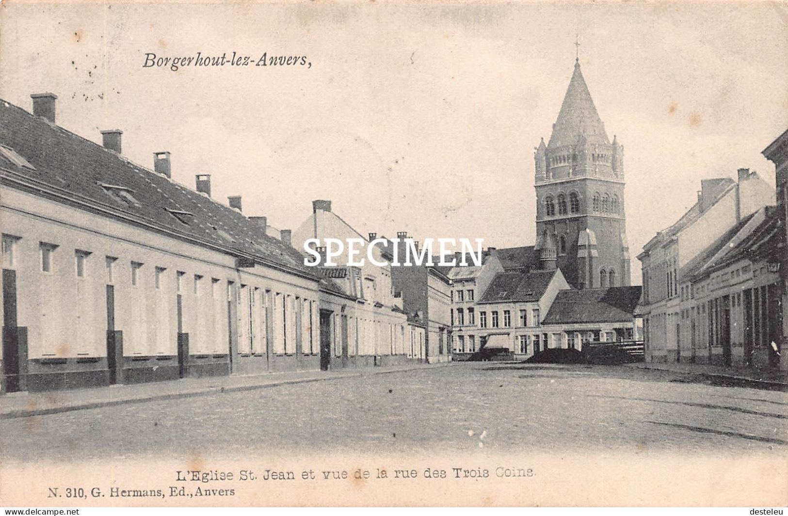 L'Eglise St. Jean Et Vue De La Rue Des Trois Coins -  Borgerhout - Antwerpen