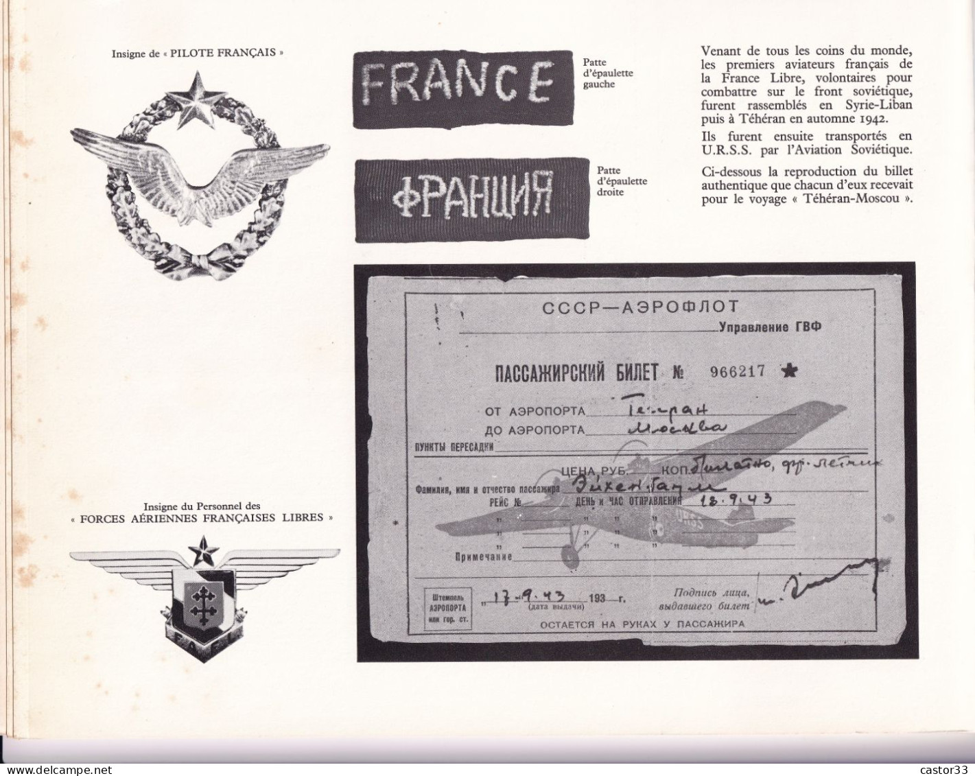 plaquette Escadrille Normandie Niemen 1942 1945